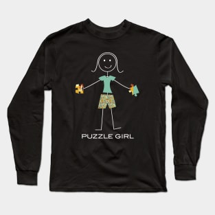 Funny Womens Jigsaw Puzzle Design Long Sleeve T-Shirt